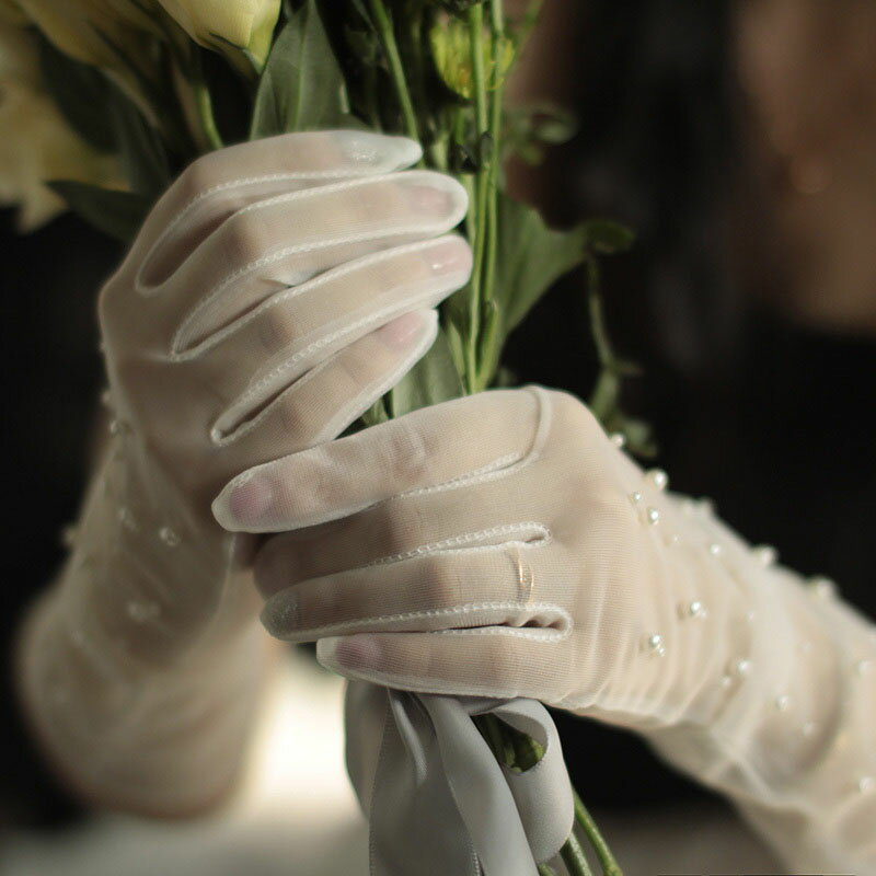 ウェディング ロング グローブ ブライダル 手袋 花嫁 結婚式 二次会 前撮り ブライダル グローブ パール ウエディングドレス 小物 写真を撮る 上品 挙式 結婚式 手袋 高級 優雅 撮影道具
