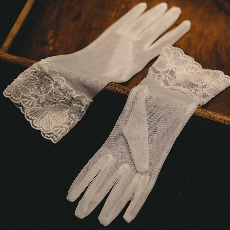 送料無料 ウェディンググローブ ブライダル手袋 wedding gloves ショートグローブ ウェディング小物 指ありドレスグローブ 結婚式 成人式 ニ次会 撮影道具 かわいい 透け感 無地 高品質 上品