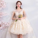 パーティードレス ミニドレス カラードレス 小きいサイズ 結婚式 ブライダル スタンドカラー 花嫁 ウェディングドレス 二次会 コンサート ミニドレス披露宴 発...