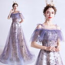 結婚式 ワンピース ウエディングドレス パーティードレス ワンピース パープル 吊りスカート フォーマルドレス ウェディングドレス お呼ばれ ドレス フォーマル...