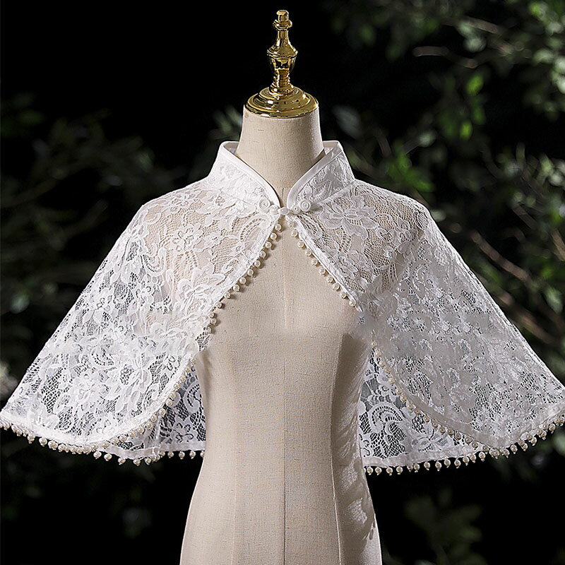 ウエディングショール 花嫁 ドレスケープ 肩掛け 可愛い エレガント レースケープ 前撮り シンプル 刺繍 透け感 フォーマルケープ 体型カバー 華やか ウエディングストール 高級感 手縫い ピアノ発表会 撮影 披露宴 二次会 20代 30代 40代