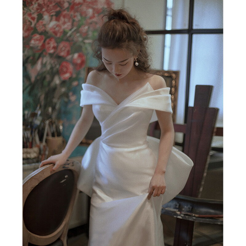 ウェディングドレス 海外挙式 花嫁 二次会 フォーマルドレス 可愛い 小きい wedding dress 結婚式 パーティードレス 半袖 演奏会 ブライダル ロングドレス 前撮り シンプル ワンピース 優雅 大きい 海外旅行 撮影用 着痩せ 披露宴 演奏会 発表会 オーダーメイド