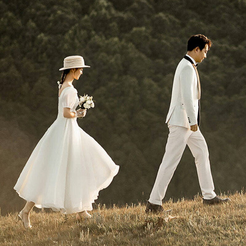 ウェディングドレス 海外挙式 花嫁 二次会 パーティードレス 可愛い 小きい wedding dress 結婚式 フォーマルドレス 演奏会 ブライダル ロングドレス ワンピース 前撮り シンプル ワンピース 優雅 大きい 海外旅行 撮影用 着痩せ 披露宴 演奏会 発表会 オーダーメイド