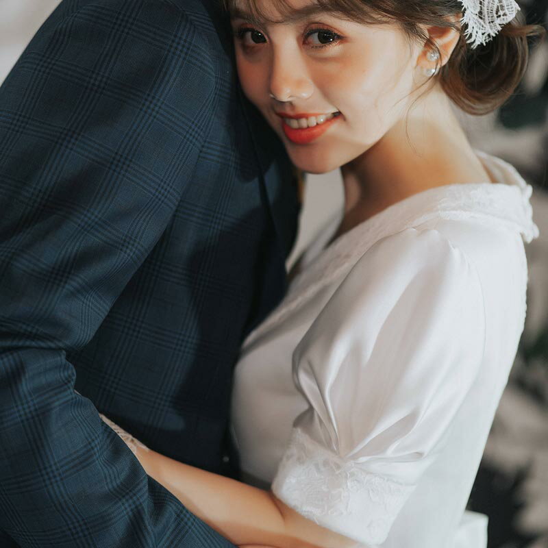 ウェディングドレス 海外挙式 花嫁 二次会 パーティードレス 小きい wedding dress 結婚式 シンプル フォーマルドレス Vカット 演奏会 ブライダル ロングドレス 半袖 ワンピース 前撮り 可愛い 優雅 大きい 海外旅行 撮影用 着痩せ 披露宴 演奏会 発表会 オーダーメイド