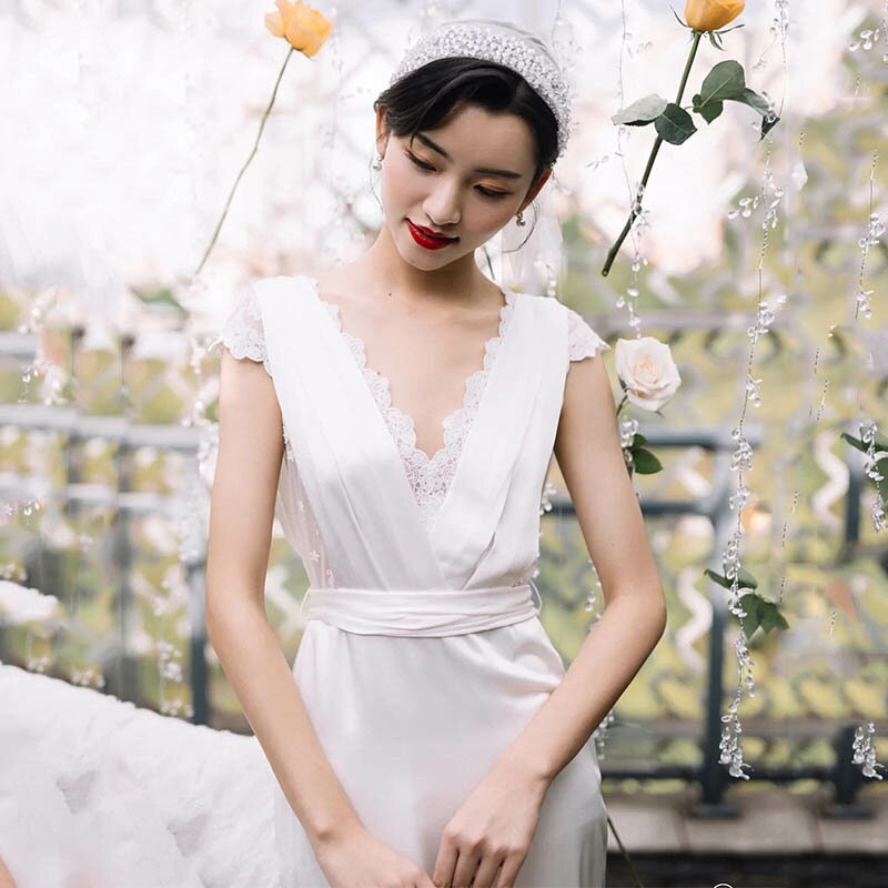 ウェディングドレス 二次会 海外挙式ドレス 高級感 結婚式 ロングドレス エレガント おしゃれ パーティードレス 花嫁 ロングワンピース 前撮り トレーンドレス セクシー バックレス 披露宴 フォーマルドレス wedding dress 旅行 発表会 ハネムーンフォト新作