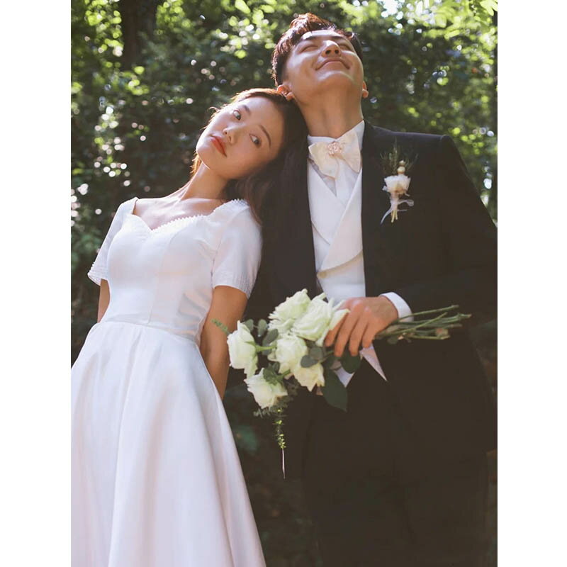 ウエディングドレス 二次会 ロングドレス 前ミニ おしゃれ ワンピース 結婚式 花嫁 ロングワンピース 前撮りドレス 食事会 フォーマル パーティードレス 卒業式 発表会 旅行 可愛い ビーチフォト ハネムーンフォト 20代 30代 40代 50代 新作