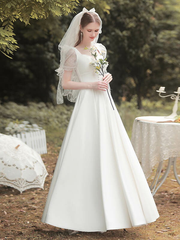 ウエディングドレス 二次会 ロングドレス花嫁 シンプル ドレス ブライダル 結婚式 フォーマルドレス 着痩せ おしゃれ パーティードレス 撮影 海外拳式前撮り ドレス きれいめ 可愛い お洒落 食事会 成人式 卒業式 wedding dress ハネムーンフォト 新作