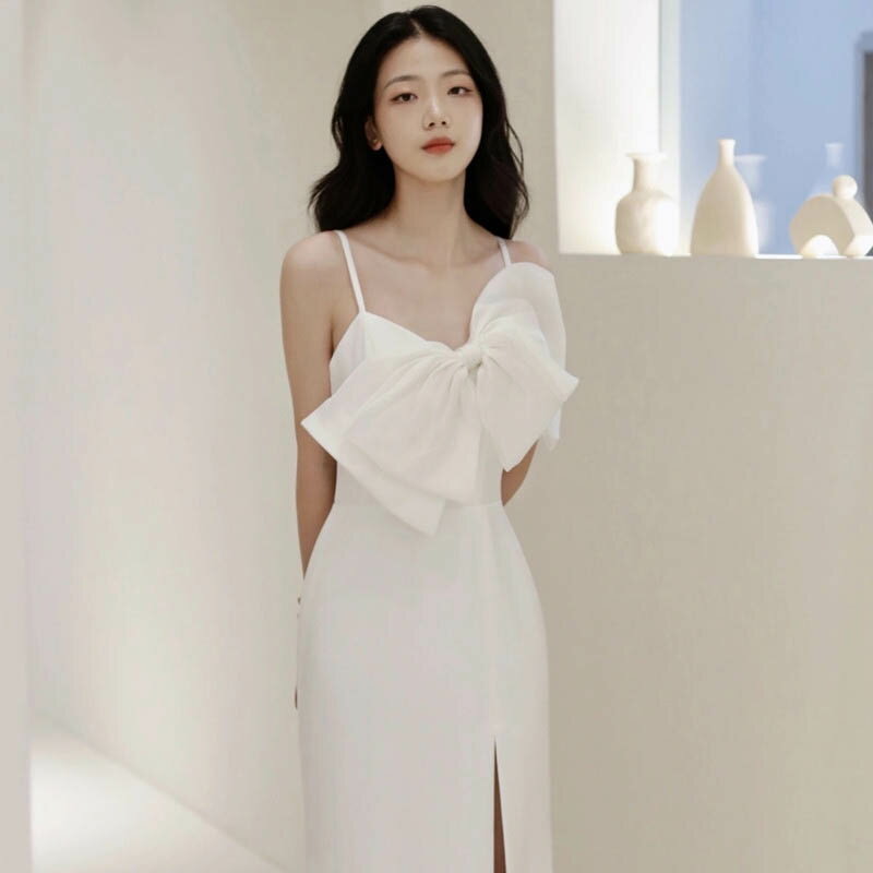 ウエディングドレス 花嫁 マーメイドドレス エレガント 結婚式 ロングドレス シンプル 海外挙式ドレス 二次会 前撮りドレス 可愛い 蝶結び フォーマルドレス スリット セクシー パーティードレス 食事会 吊りスカート 高級感 wedding dress 撮影 旅行