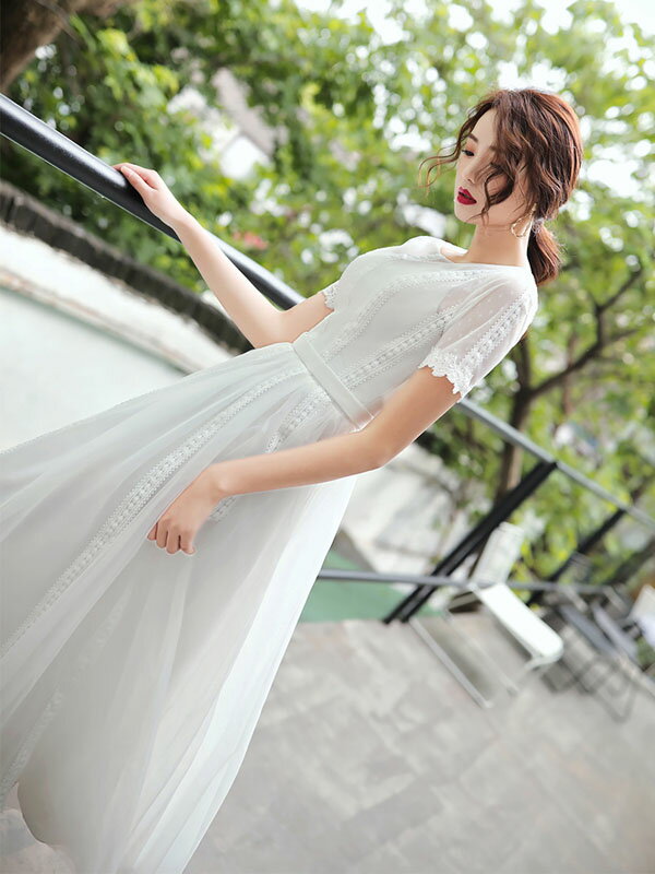 海外挙式 花嫁 フォーマルドレス wedding dress 半袖 二次会 パーティードレス ファッションショー 前撮り ドレス 結婚式 ウェディングドレス 成人式 ブライダル ロングドレス レディース ワンピース 挙式 披露宴 演奏会 発表会