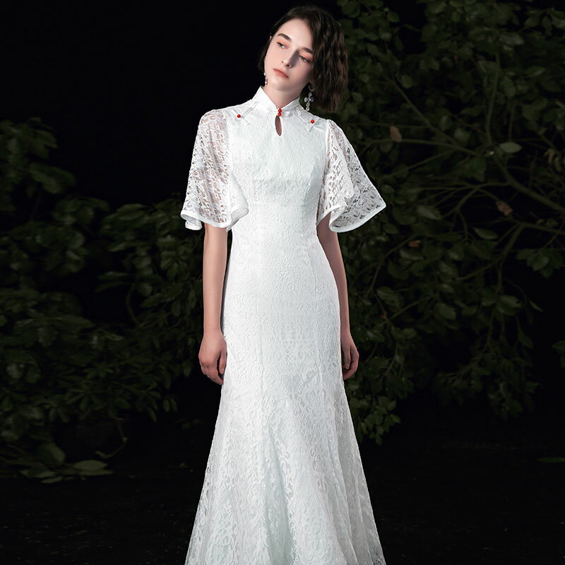 海外挙式 wedding dress 半袖 花嫁 フォーマルドレス 二次会 パーティードレス 成人式 ブライダル ロングドレス ファッションショー 前撮り ドレ...