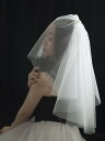 高級材質 ウェディングベール 欧米スタイル 結婚式 披露宴 セミロング 手作りベール ベールダウン ベールアップ オフホワイト ふんわり 優雅 ビンテージ 海外...