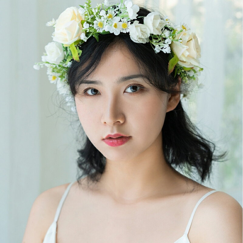 ウエディング花冠 花かんむり ドライフラワー 結婚式 海外挙式 花嫁パーティー ヘッドドレス 花輪 手作り 造花 髪飾り ヘアーアクセサリー 写真撮り 森ガール ガーデンウエディング ウェディング小物