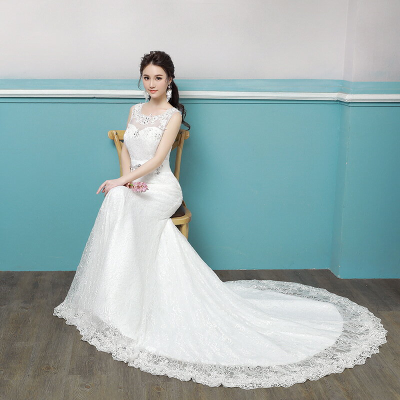 ウエディングドレス ノースリーブ フォーマルドレス 結婚式 二次会 披露宴 花嫁 撮影 ロングドレス 編み上げタイプ マーメイドドレス エレガント イブニングドレス wedding dress ステージ 衣装 高級感 豪華ドレス オーダーメイド可能