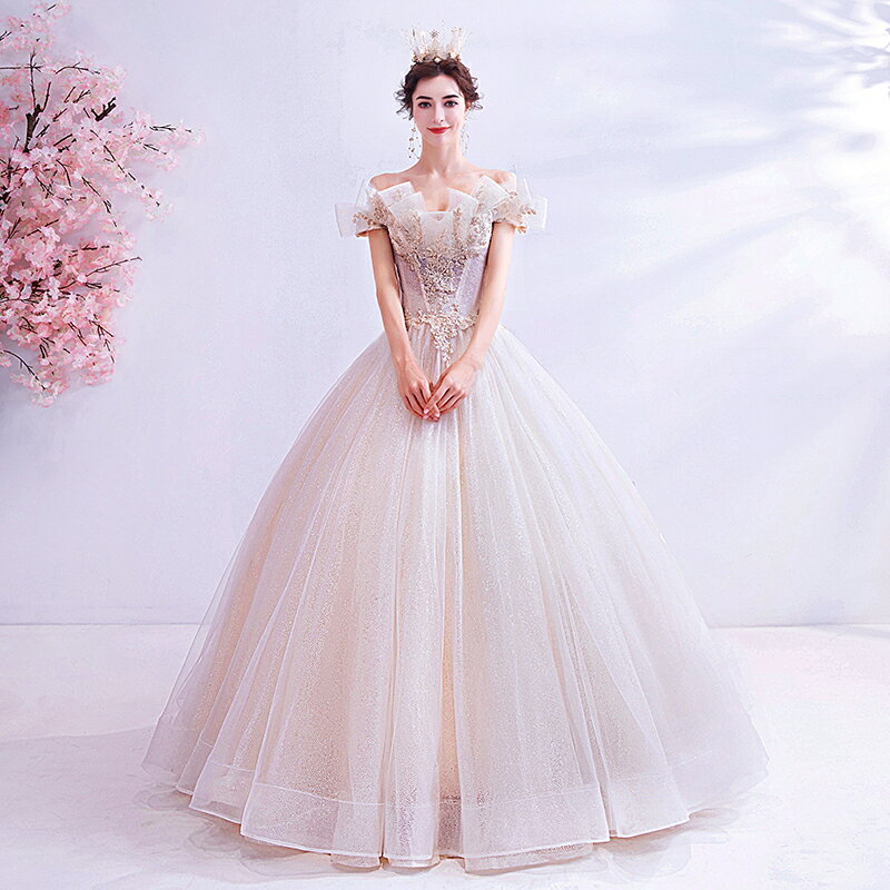 ウエディングドレス ノースリーブ 二次会 ビスチェ プリンセスラインドレス ウェディングドレス 花嫁 結婚式 披露宴フォマールドレス お姫様 着痩せ 20代30代40代 ブライダル 高級 ロングドレス 刺繍 編み上げ