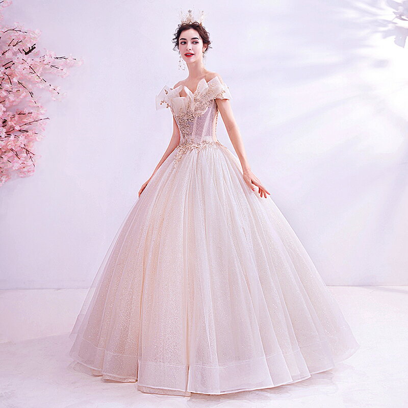 ウエディングドレス ノースリーブ 二次会 ビスチェ プリンセスラインドレス ウェディングドレス 花嫁 結婚式 披露宴フォマールドレス お姫様 着痩せ 20代30代40代 ブライダル 高級 ロングドレス 刺繍 編み上げ