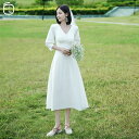 海外挙式 ウェディングドレスVカット 花嫁 前撮り ドレス ロングドレス 二次会 リゾートドレス 結婚式 ブライダル パーティードレス 袖あり 七分袖?五分袖 ...