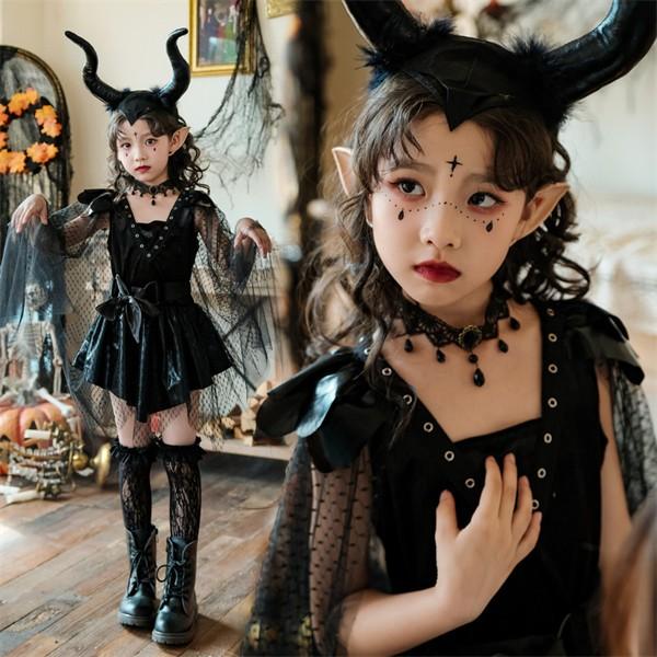 ハロウィン コスプレ 親子 ペア 衣装 子供 大人 女の子 魔女 吸血鬼 ダークエルフ ワンピース 仮装 パーティー ステージ衣装 発表会 イベント 学園祭 文化祭 仮装用 舞台衣装 schik-10024323 schik サンプル画像3