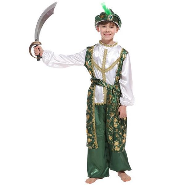 ハロウィン仮装 ハロウィンコスプレ アラブ 男の子 コスプレ衣装 4点セット アラビア 王子様 アラブの王子 中東 キッズ パーティー イベント 舞台 schik-10024313 schik サンプル画像2