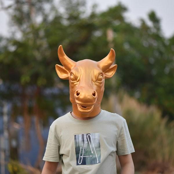 ハロウィンコスプレ ハロウィン仮装 グッズ 牛 マスク ラバーマスク フルマスク 可愛い お面 仮装 余興 ゴールド 金色 変装 パーティー ホラー schik-10024240 schik サンプル画像3