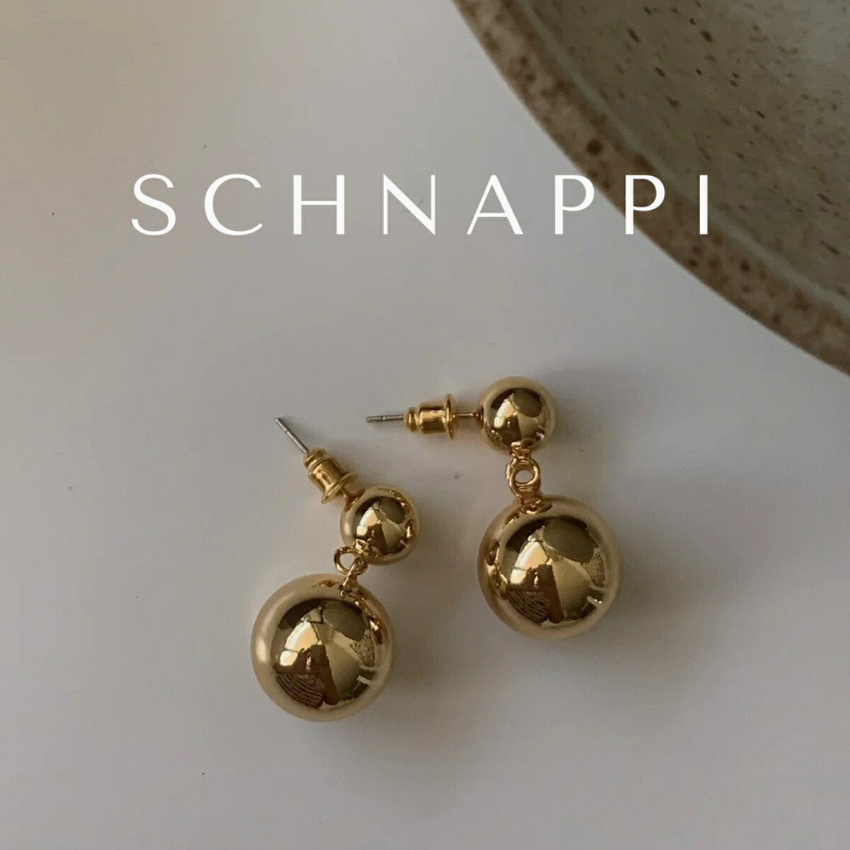 Rakuten - SCHNAPPI（シュナッピー）ドロップ ボール ピアス K18ゴールド厚メッキ レディース 両耳セット