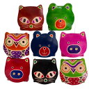 コインケース 小銭入れ 革製コインケース ふくろう柄 フクロウ ネコ柄 猫 くま柄 クマ ふた柄 ブタ柄 かわいいコインケース レザー 本革製 革 レディース キッズ メンズ