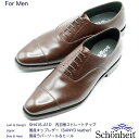 日本製 グッドイヤーウエルト製法 紳士靴 ショーンハイト 内羽根ストレートチップ SH416-A1D 国産ラバー底 山陽レザー ダークブラウン キップ レザーライニング オールソール修理可能