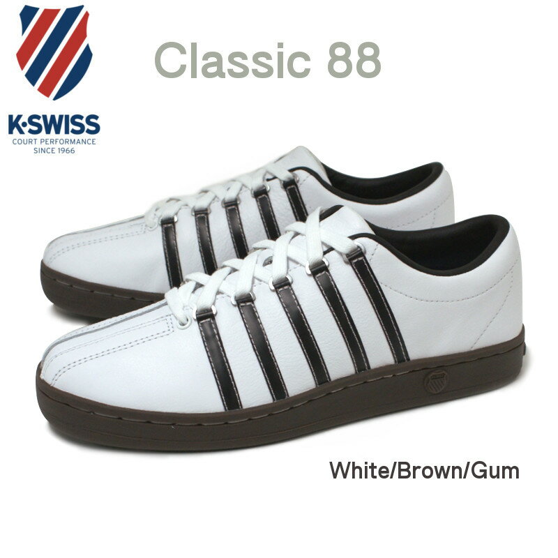 ケースイス スニーカー メンズ ケースイス K-SWISS CLASSIC88 クラシック88 スニーカー ホワイト/ブラウン/ガム