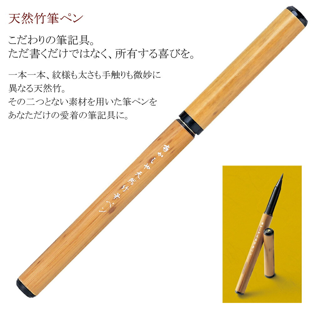 天然竹筆ペン 京帯地ペンケースセット 椿 あかしや