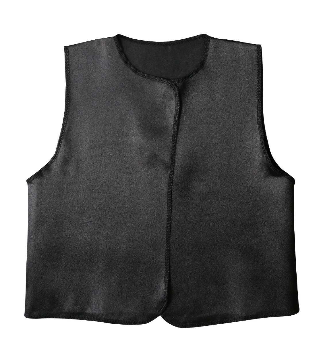 【個人宅配送不可】ソフトサテンベスト J 黒　アーテック