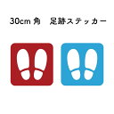 足跡ステッカー 30cm角 感染症対策 足跡 青 赤 床用(3)