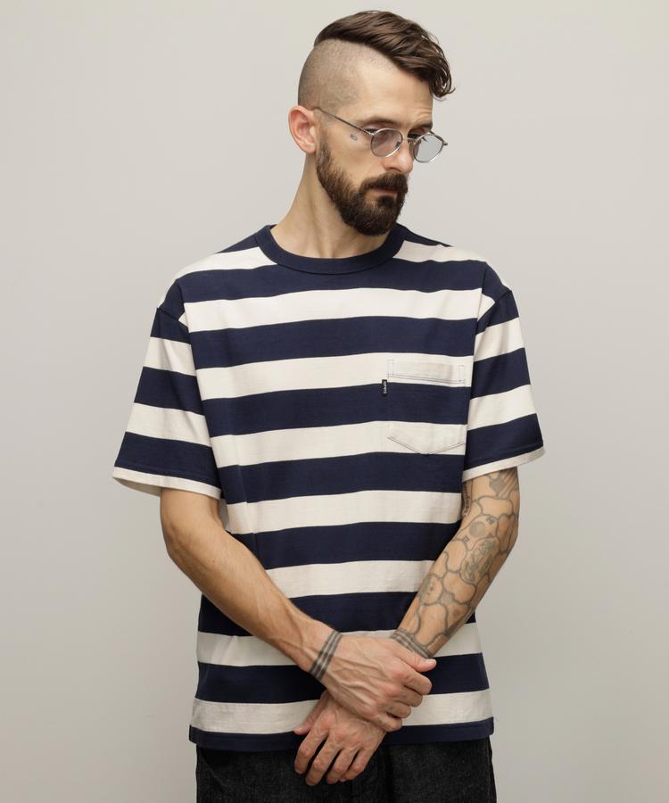 Schott/ショット 公式通販 |WIDE BORDER POCKET T-SHIRT/ワイドボーダー ポケットT...