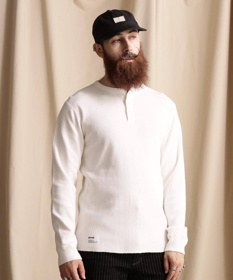 Schott/ショット 公式通販 |HONEYCOMB WAFFLE HENRY NECK T-SHIRT/ハニカムワッフ...