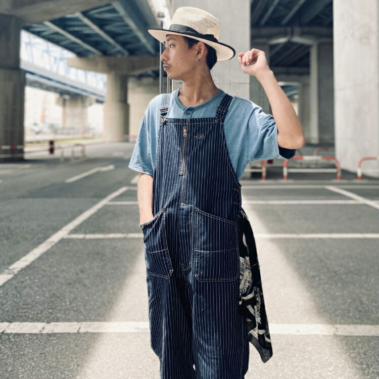 Schott/ショット 公式通販・直営店限定 | OLD HICKORY OVERALL/オールド ヒッコリー オーバーオール デニムルーズフィット ワークスタイル ワーク オールインワン つなぎ サロペット ネイビー 紺