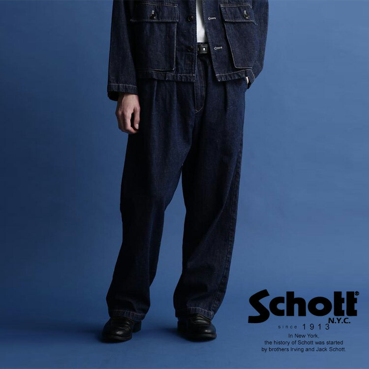 SALE |Schott/å  |NEP DENIM 2TUCK PANTS/ǥ˥ 2åѥĢʤˤĤ...