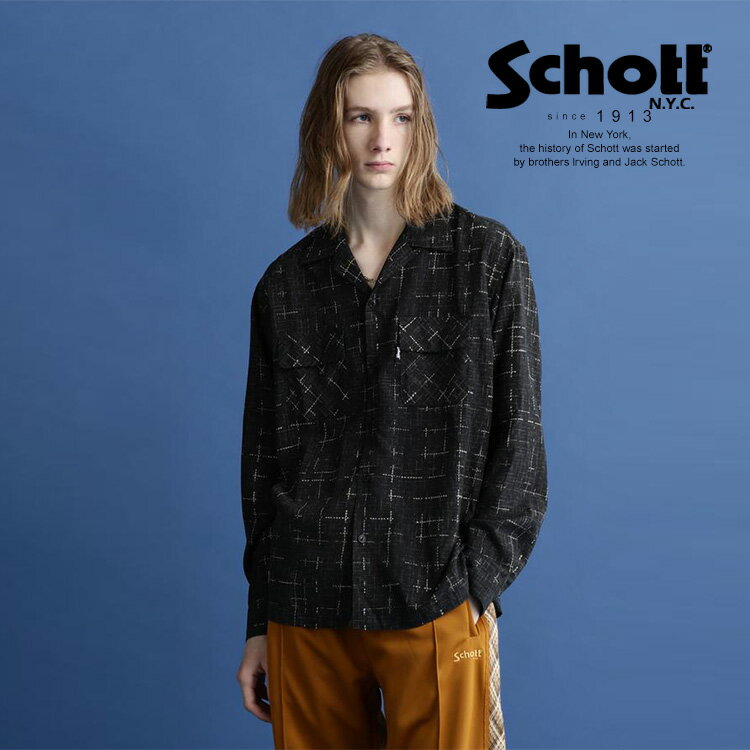 ★SALE |Schott/ショット公式通販|KASURI PLAID L/S SHIRT/カスリ L/S シャツ 23ss ※セール品につき交換返品不可