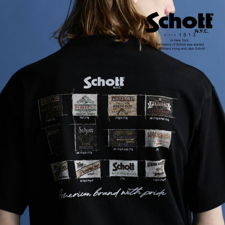 Schott/ショット 公式通販 |S/S T-SHIRT "ARCHIVE TAG"/半袖 Tシャツ "アーカイブタグ" カットソー バックプリント ロゴTのサムネイル