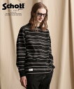 ★SALE |Schott/ショット 公式通販 |直営限定/RANDOM BORDER LS T-SHIRT/ランダムボーダー ロングTシャツ カットソー 長袖 23FW ※セール品につき交換返品不可