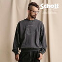 SALE |Schott/Vbg ʔ |CREW SWEAT STENCIL BULLDOG/N[lbN XEFbg XeVuhbO Jbg\[  23FW Z[iɂԕis