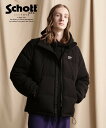 ★SALE Schott/ショット 公式通販 2WAY 2TONE DOWN JACKET/2ウェイ 2トーン ダウンジャケット 羽織り アウター 23FW ※セール品につき交換返品不可