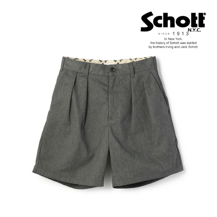 楽天SchottSchott/ショット 公式通販 |DOUBLE PLEATED T/C SHORTS/ダブルプリーツ T/C ショーツ