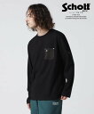 Schott/ショット 公式通販 LETHER POKET LS TEE/レザーポケット ロングスリーブ Tシャツ カットソー 長袖 ロンT 23FW