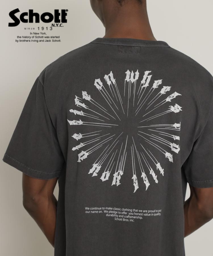★SALE|Schott/ショット 公式通販 | SS T-SHIRT MESSAGE WHEEL/