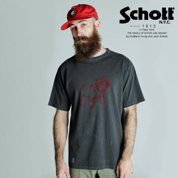 Schott/ショット 公式通販 |PIGMENT T-SHIRT FLOCKY BULLDOG/ピ