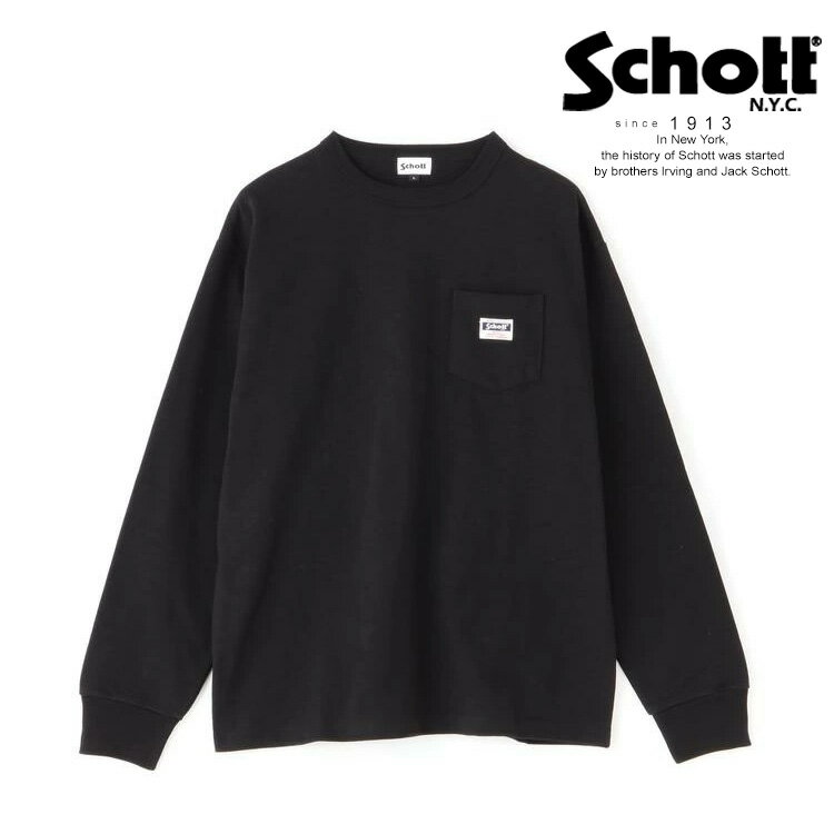 楽天SchottSchott/ショット 公式通販 |LS WORK LABEL POCKET/ワークラベル ポケット ロングスリーブ Tシャツ