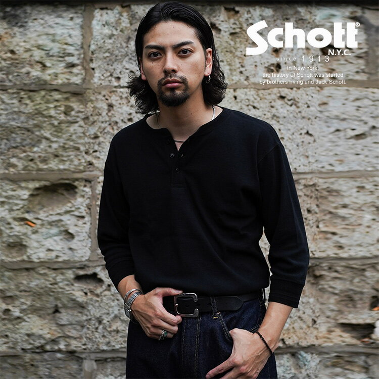 Schott/å  | HALF SLEEVE HENRY NECK PACK T-SHIRT