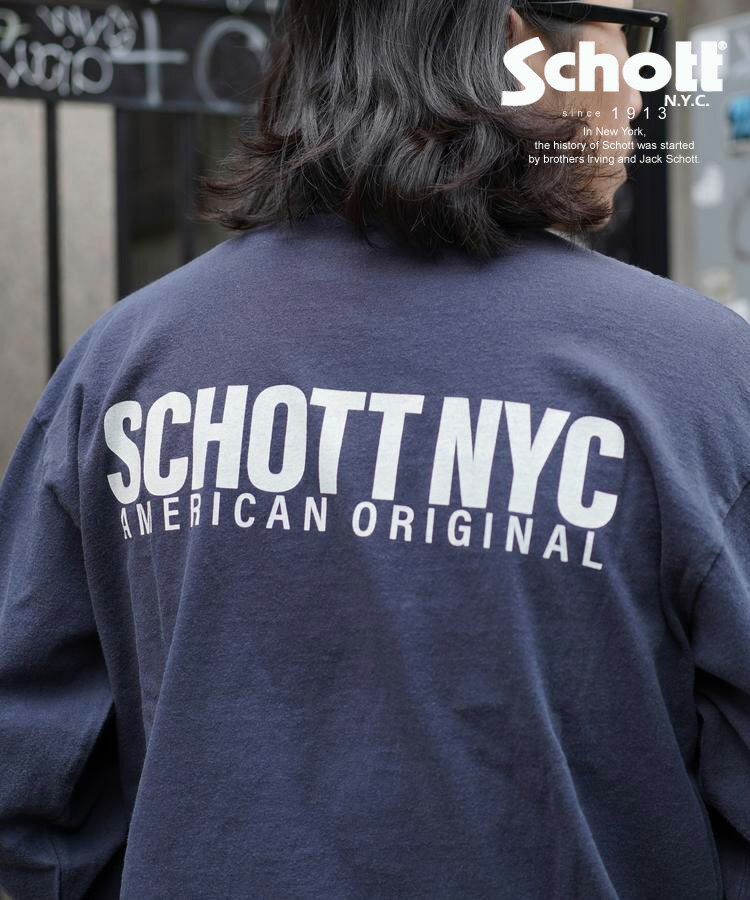 楽天Schott★SALE|Schott/ショット 公式通販 |直営限定/LS T-SHIRT SCHOTT NYC/ロングTシャツ ショット ニューヨーク※セール品につき交換返品不可