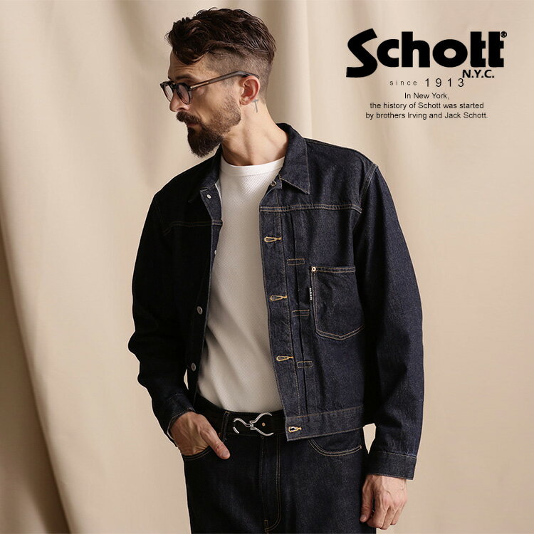 Schott/ショット 公式通販 直営店限定 1st DENIM JACKET/デニム ジャケット Gジャン アウター インディゴ 長袖