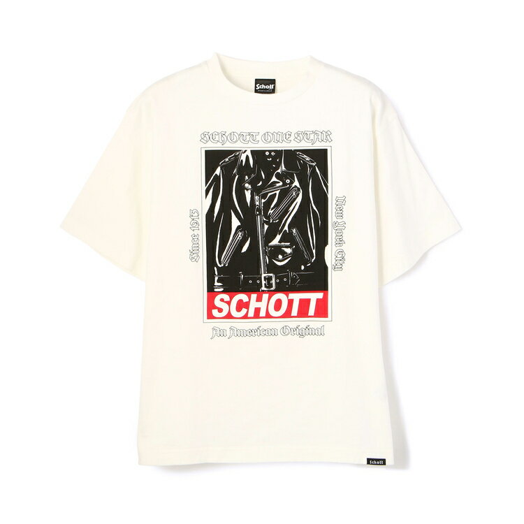 ★SALE | Schott/ショット 公式通販 | ワンスターグラフィックの半袖Tシャツ ONE STAR T-SHIRT/ワンスター Tシャツ ストリート 2022年 夏の新作 ルーズシルエット※セールにつき交換 返品不可