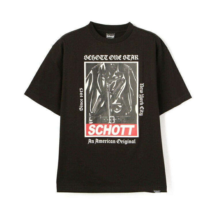 ★SALE | Schott/ショット 公式通販 | ワンスターグラフィックの半袖Tシャツ ONE STAR T-SHIRT/ワンスター Tシャツ ストリート 2022年 夏の新作 ルーズシルエット※セールにつき交換 返品不可