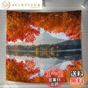 U-SITU タペストリー 壁掛け 壁飾り 富士山 紅葉 湖鏡 自然景色 オシャレ 背景 多機能 布ポスター インテリア 雰囲気転換(サイズ:長さ100cm x 幅100cm)カラー:GT0067FA